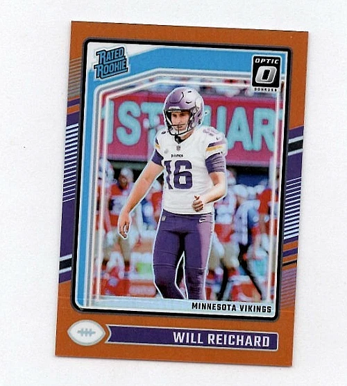2024 Panini Donruss Optic Rated Orange Prizm /249 Will Reichard #297 Rookie RC