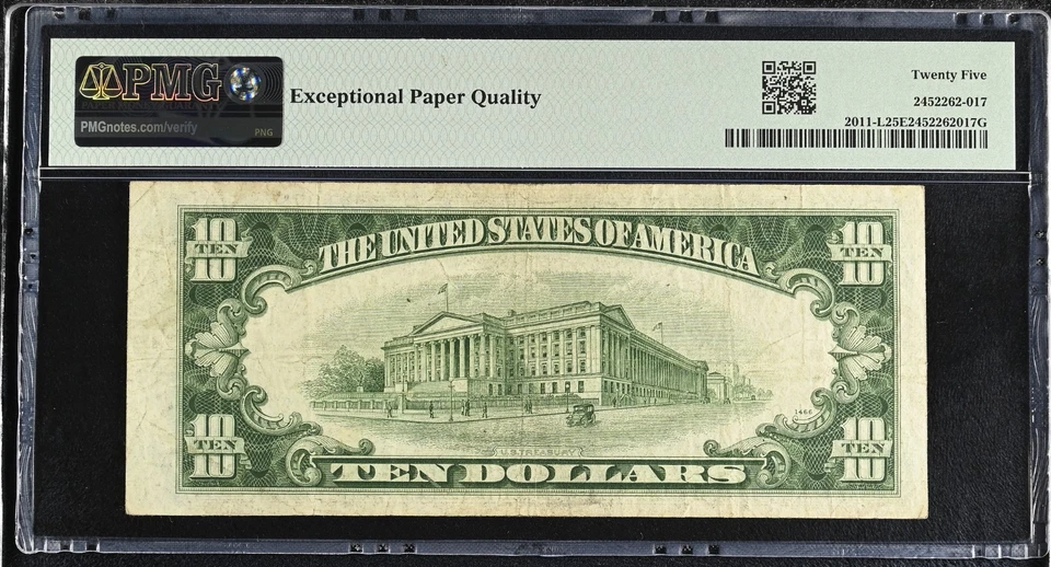 $10 1950A San Francisco Federal Reserve Note Fr.2011-L - PMG 25 EPQ - Image 2 of 2