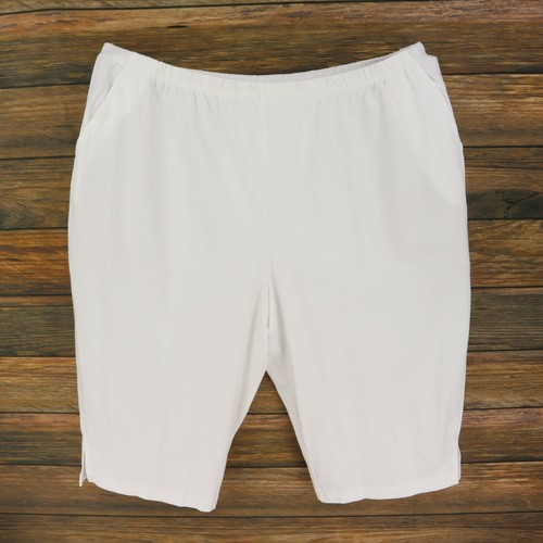 Blair Bermuda Shorts Womens Size 3XL White Cotton Blend Pockets STRETCH  WAIST | eBay