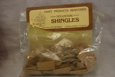 1980 CRAFT PRODUCTS DOLLHOUSE WOOD SHINGLES MINIATURE  NEW 200+ PCS. USA 