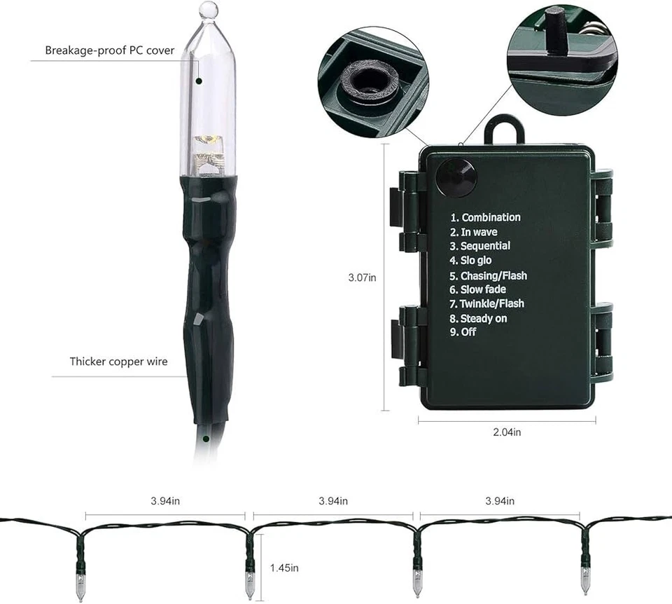 Christmas Lights - Battery Operated String Lights 50 LED String Lights Mini Ligh - Image 4 of 4