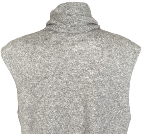 Halogen 100% Cashmere Long Cardigan Sleeveless Duster Gray One Size - Picture 5 of 10