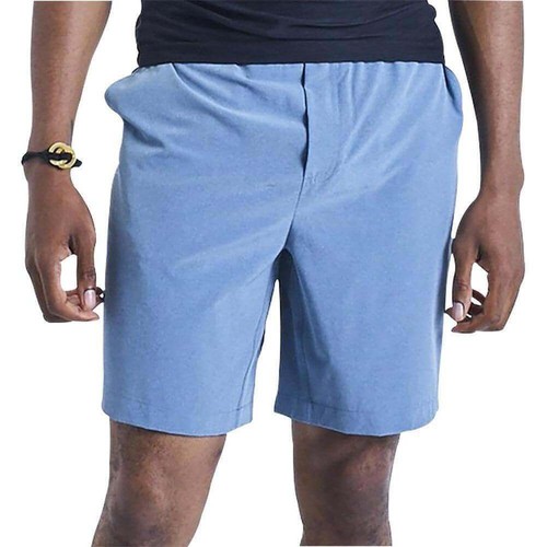 Ohmme Mens Warrior Yoga Shorts Blue Eco Fabric Gym Fitness Training