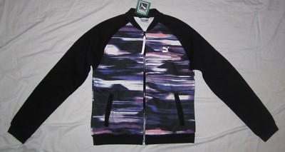 NEW! Womens PUMA Black ''Blurred Bomber Sweat'' Full Zip Active Jacket - size M