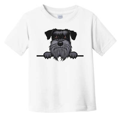 Standard Schnauzer Dog Breed Popping Up Cute Infant Toddler T-Shirt