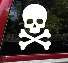 Skull and Crossbones Vinyl Decal | Death's Head Skeleton Poison Pirate | Sticker