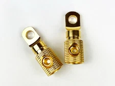 2pcs. 1/0 Gauge & 3/8” Hole Solid Brass Battery Terminal Connecter w/Gold Plated