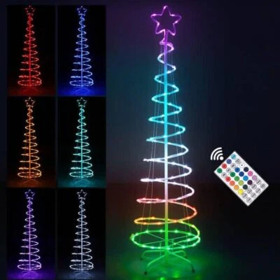 Spiral Christmas Tree Outdoor Christmas Decorations, 16 Color LED Lighted Tree