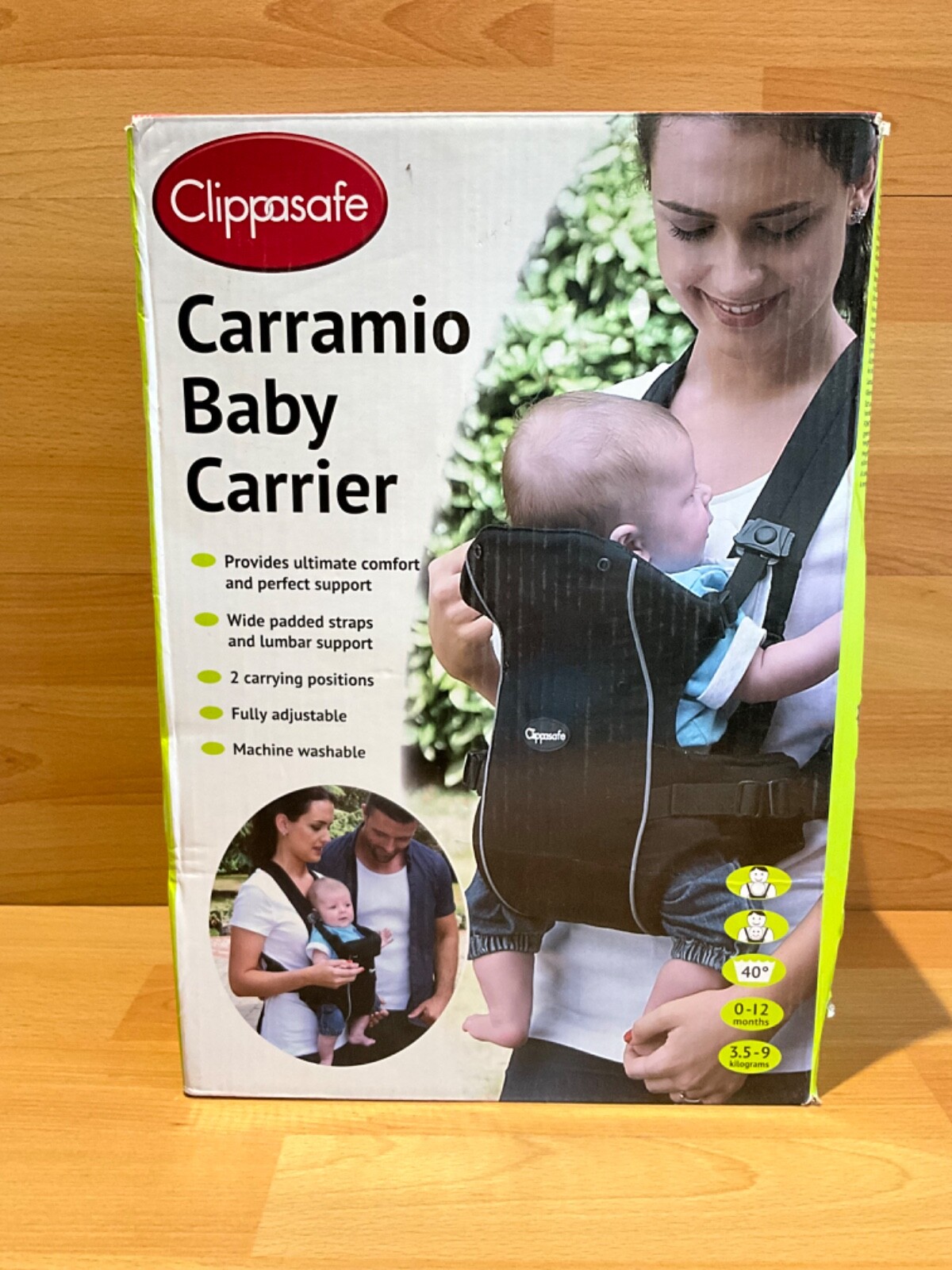Clippasafe Carramio Baby Carrier - Colour DOVE GREY Age 0-12 Months