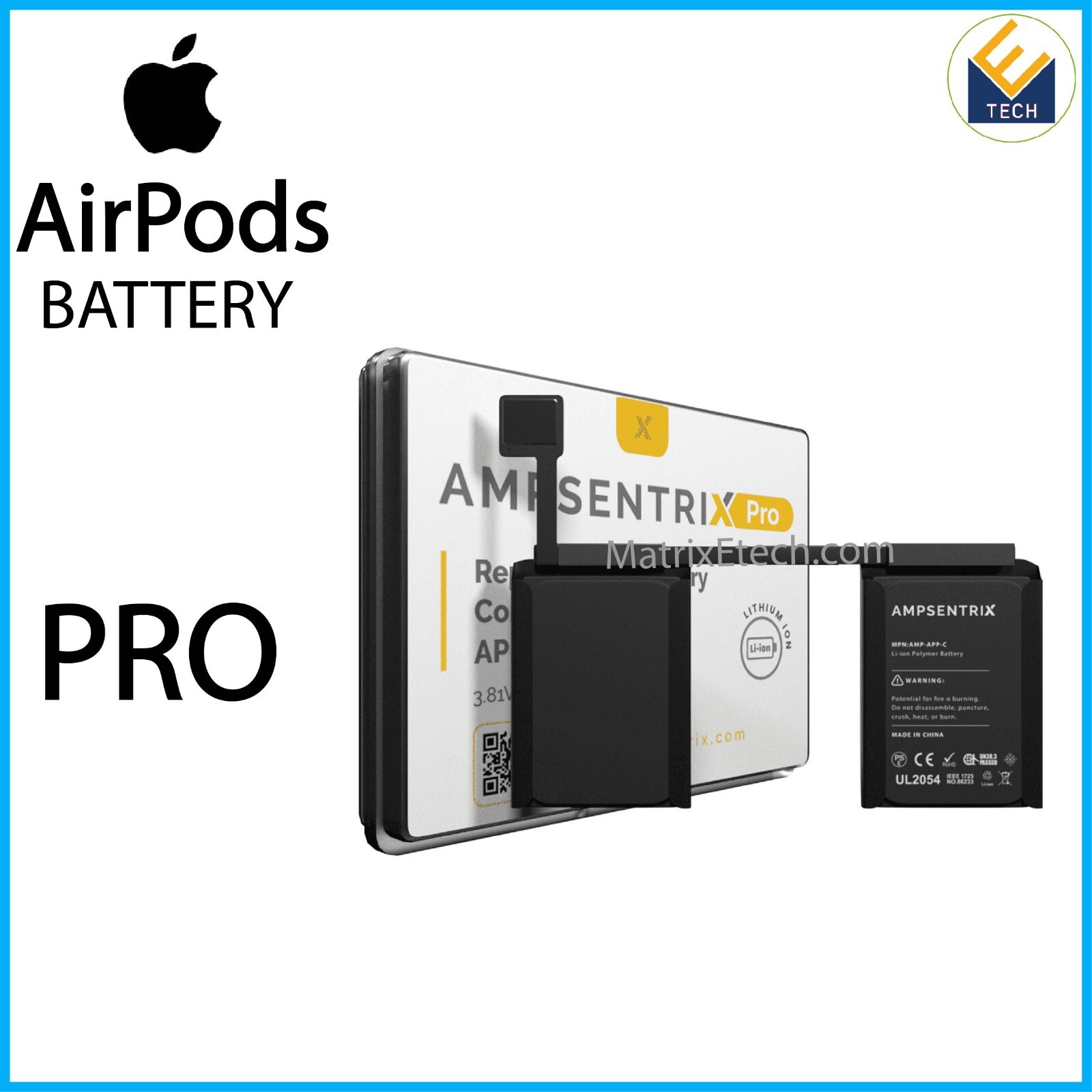 Airpods Pro Charging Case Replacement Battery (X Pro)-image