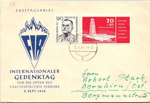 Germany 1956 FDC Int'l Remembrance Day - Dresden - J16105