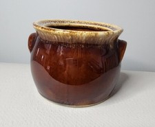 Vintage Hull Pottery Brown Drip Oven Proof Individual Bean Pot No Lid