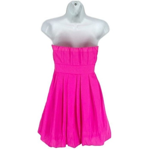 Charlotte Russe PINK Prom Party Dress XS HOT Pink Strapless Mini Bubble Hem - Picture 2 of 10