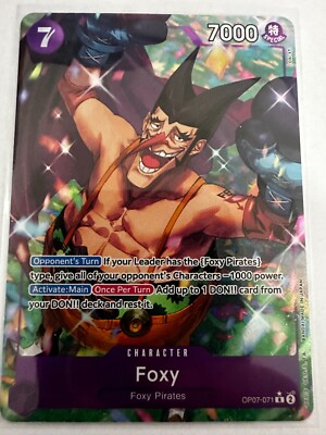 one piece card game foxy One Piece TCG Foxy (OP07-059) Metal Card – Spade Pirates Designs main image 0