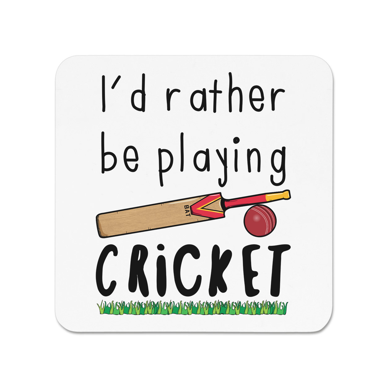 I'd Rather Be Playing Cricket Fridge Magnet - Funny