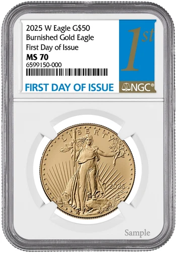 Presale 2025 W American Gold Eagle $50 Burnished NGC MS70 First Day Of Issue#892