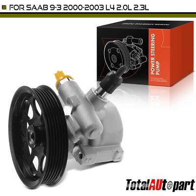 Power Steering Pump w/ Pulley w/o Reservoir for Saab 9-3 2000-2003 L4 2.3L 2.0L
