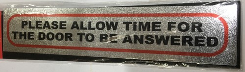Weatherproof Info Sign 'Leave Time To Answer Door' Neat Durable Door/Wall Notice - Picture 3 of 3