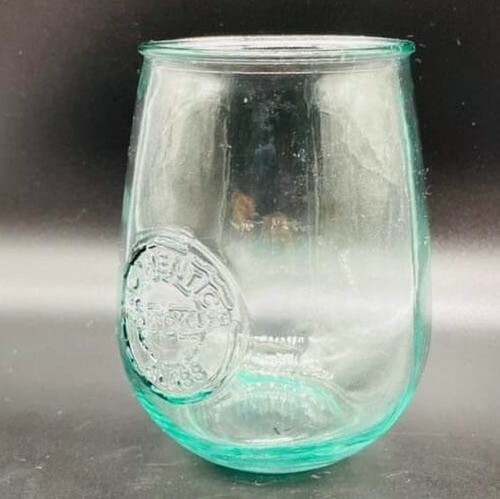 San Miguel Authentic 100% Recycled Glass Drinking Tumbler Cup Blueish Green 21oz - Picture 4 of 5