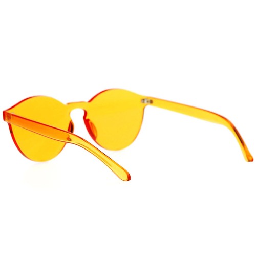 Randlose flache Gläser modische Sonnenbrille dicke durchscheinende runde Gläser Rahmen UV400 USA - Bild 10 von 17