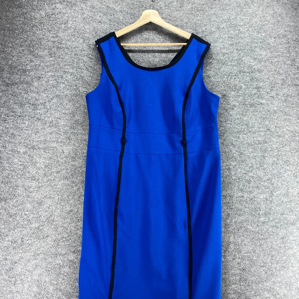 Vestido Sandra Darren Mujer 20W Plus Azul Cambio Corto Cremallera Cuello Cuadrado Forrado Foto 3 de 4