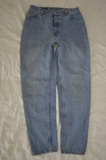 Vintage 90s Levi's 550 Jeans Relaxed Tapered Denim Blue Mom 12 Reg L Made in USA