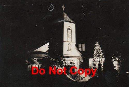 TWO Original 1955 JAPANESE Church in Winter Pics #19-20 NAMIUCHI JAPAN Vintage - Foto 2 di 2