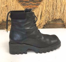 NINE WEST MEN'S BLACK LEATHER ANKLE LACE UP BOOT SZ 8 M