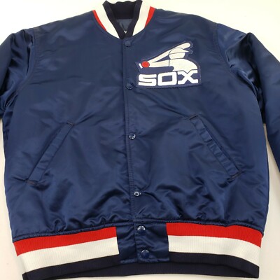 Vintage 80s Starter Chicago White Sox Blue Satin Jacket Medium