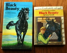 BLACK BEAUTY by Anna Sewell 2 Vintage Paperbacks 1958 & 1977 Illustrated Classic