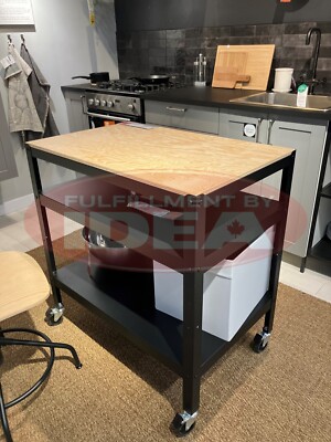 New IKEA BROR Black/Pine Plywood Utility Cart (33 ½x21 ⅝