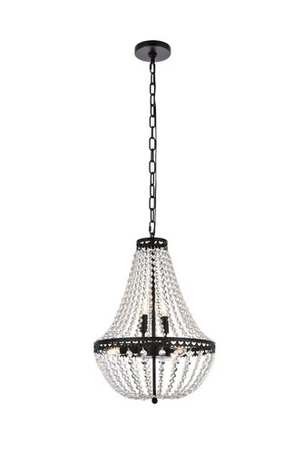 Elegant Lighting 1113D14 Valeria 5 Light 14"W Crystal Empire - Black - Picture 7 of 7