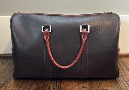 Robert Graham Year-Round Duffel Bag Brown Genuine Leather Lined DEFECTS** - Picture 8 of 15