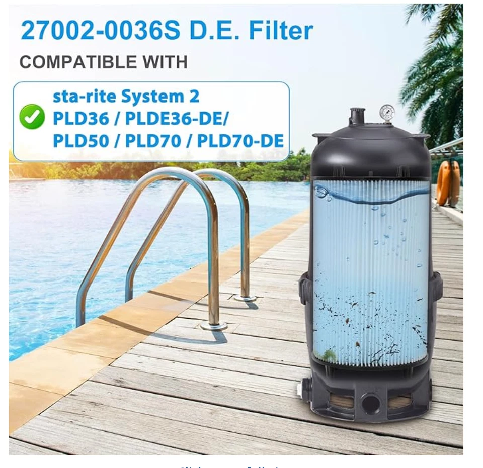 D.E. Pool Filter, Compatible with sta rite System 2 PLDE36/PL - Image 4 of 4