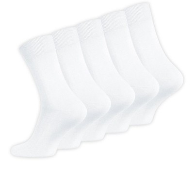 5er Pack Arztsocken 100% Baumwolle Doppelzylinder in weiss