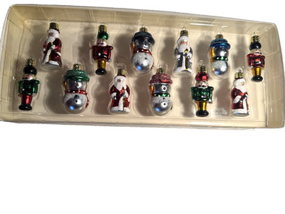 Vintage Kurt S. Adler Miniature Christmas Ornaments - Set of 12 in Original Box