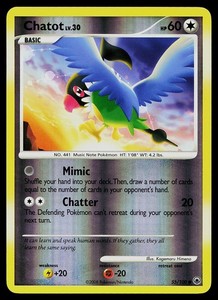 Pokemon Card - Chatot Majestic Dawn 55/100 Reverse Holo