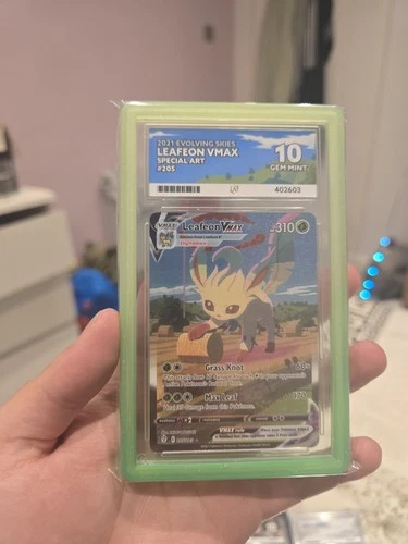 Leafeon VMAX Evolving Skies Card 205/203 Ace 10 Perfect Subgrades
