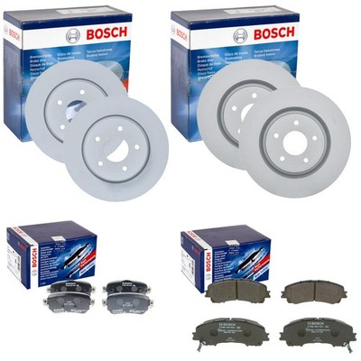 BOSCH BREMSSCHEIBEN + BELÄGE VORNE + HINTEN passend für NISSAN X-TRAIL T32