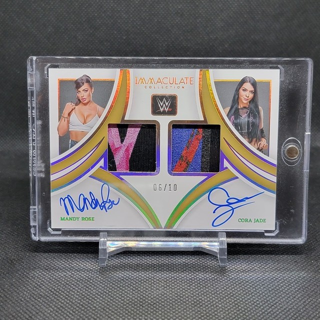 Cora Jade Mandy Rose | 2022 Panini Immaculate WWE | Dual Mem Auto Gold /10