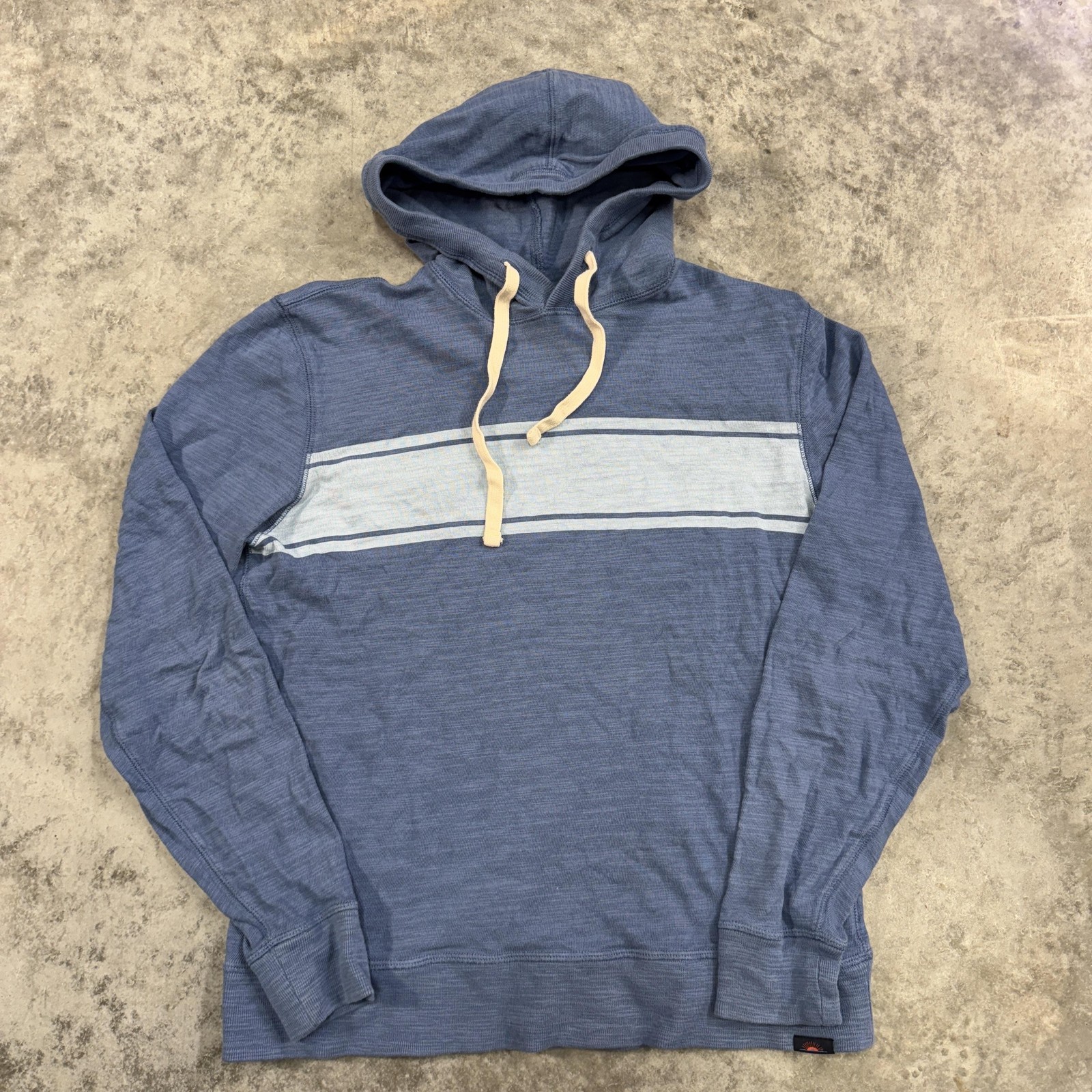 Faherty Hoodie Mens Small Sunwashed Pullover Stripe Lightweight Organic Cotton