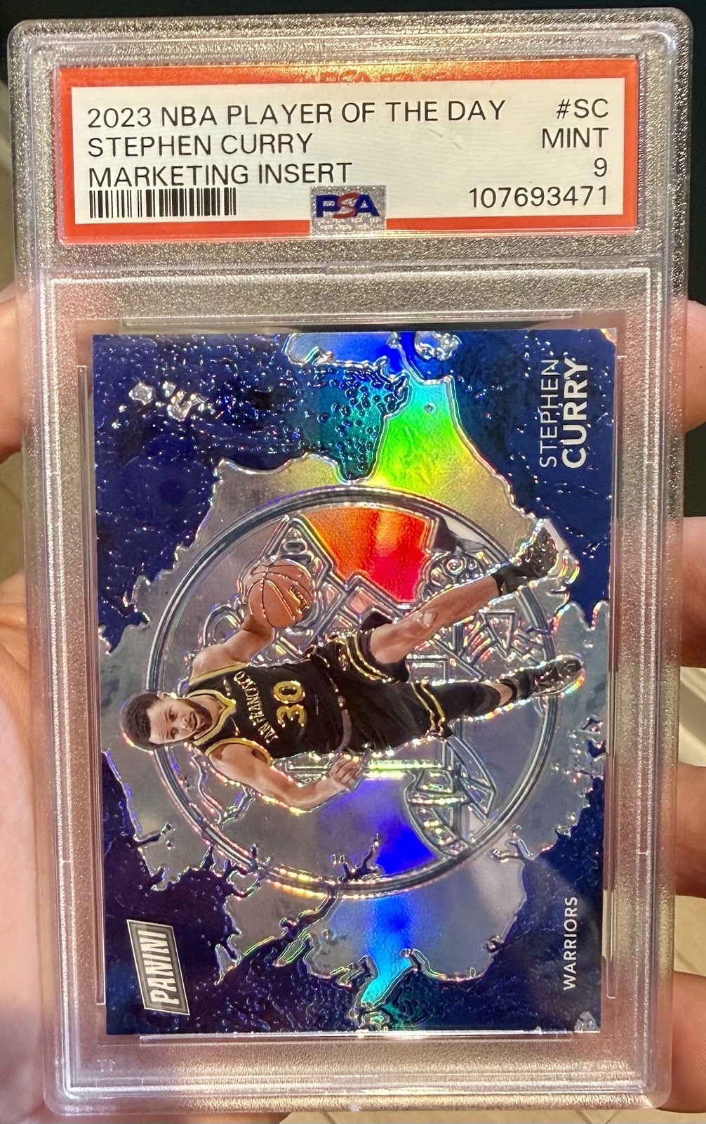 2023 Panini NBA Player of the Day Stephen Curry Marketing Insert PSA 9 Mint 5/99