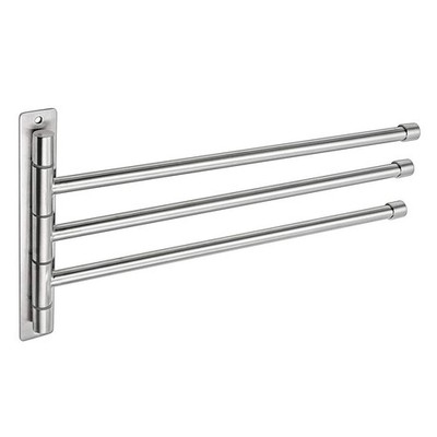 BTSKY  Neu Wandmontage Edelstahl Badezimmer extra lang 3 Stangen, silber 