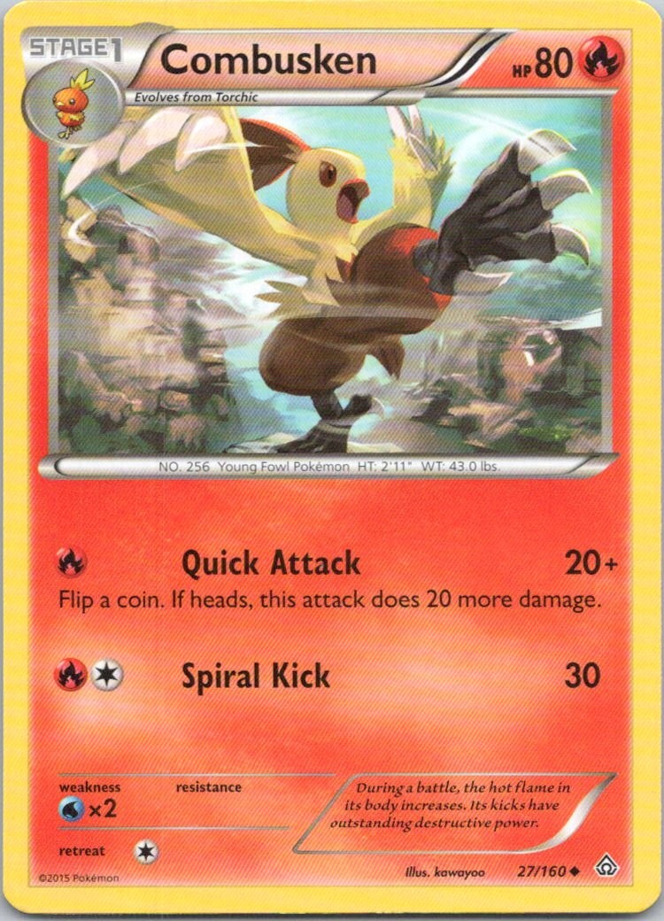 Combusken #27/160 (LP) XY - Primal Clash PRC Pokemon