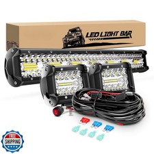 20Inch 420W Triple Row Spot Flood Combo Led Light 4Inch Spot Flood Wiring Kits
