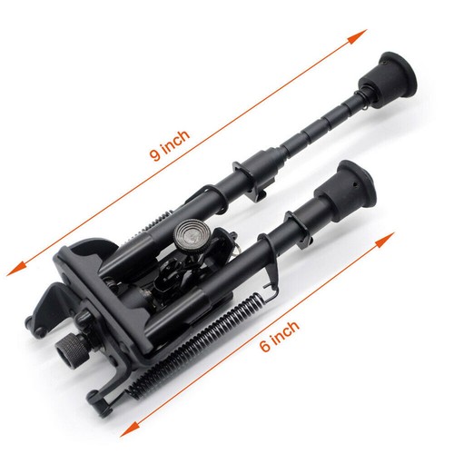 6''-9" Pivot Tilting Rifle Bipod Adjust Spring Return Hunting Sling Swivel Mount - Afbeelding 4 van 20