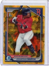 2024 1st Bowman Chrome Sapphire Johanfran Garcia Gold Refractor /50 Red Sox