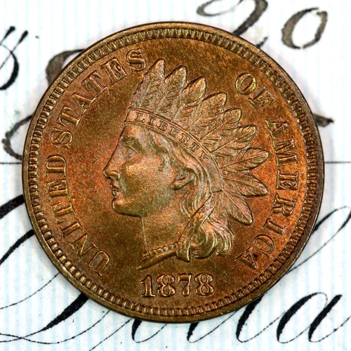 1878  SUPERB+ GEM BU MS INDIAN HEAD PENNY - FROM ORIGINAL COLLECTION