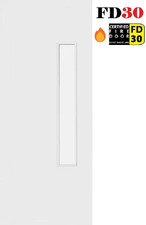 Branded White Primed 1L Side Clear Glazed FD30 Internal Office Door +UK Delivery