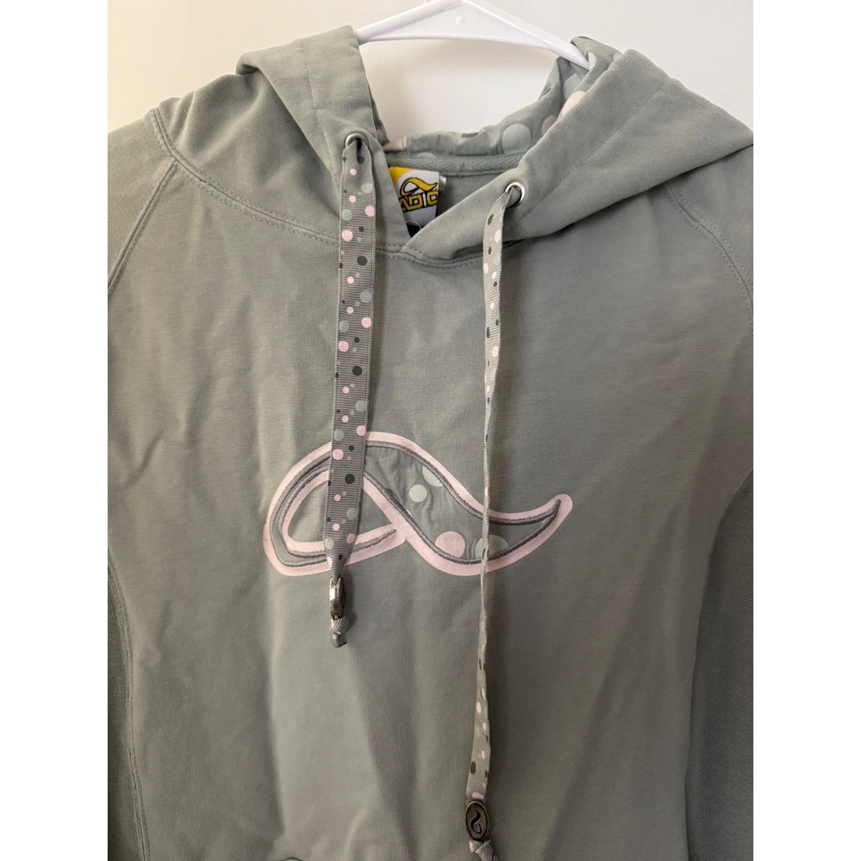 Винтажный 90-х ADIO пуловер толстовка с капюшоном молнии карман шнурок sz small - Изображение 4 из 4